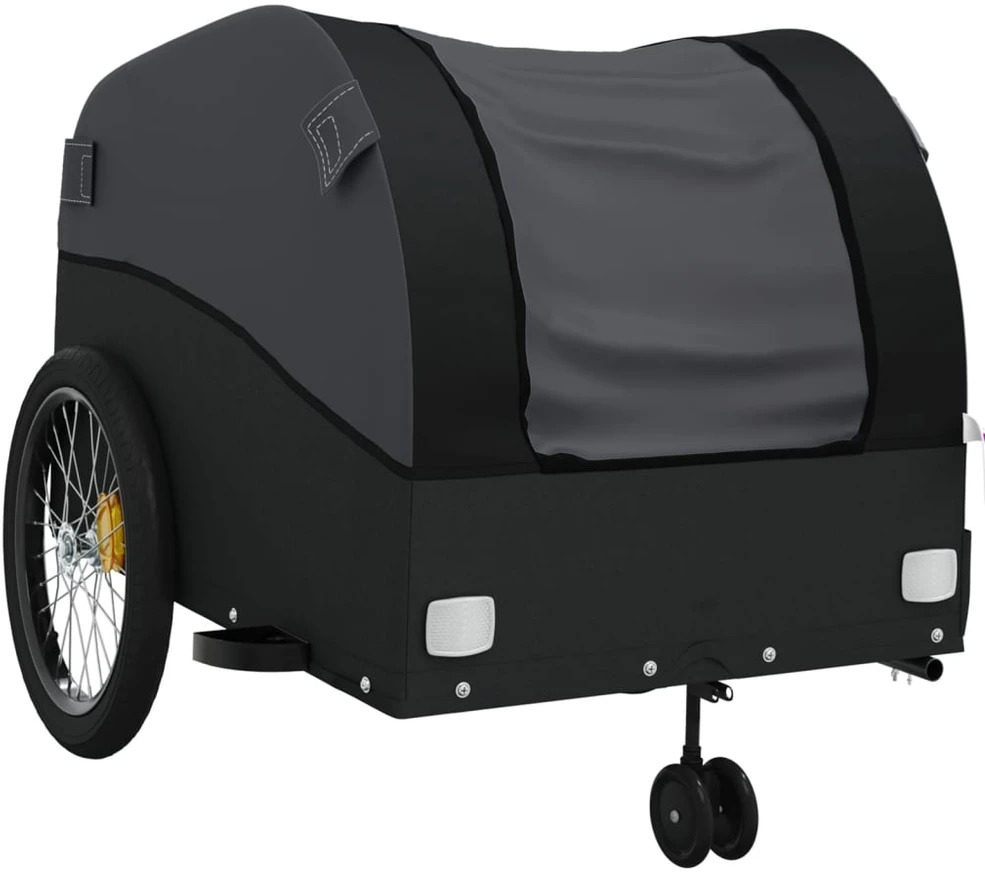 Dviračio priekaba, juodos spalvos, 45kg, geležis