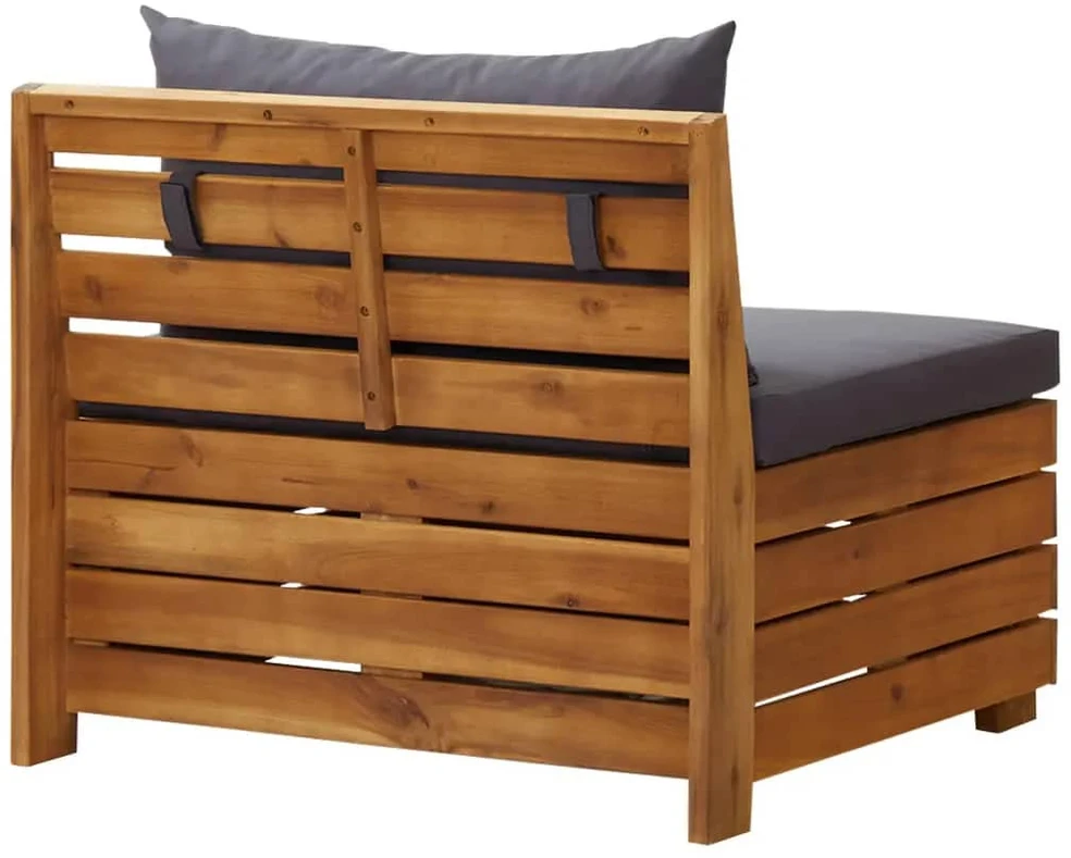 Dvivietė sodo sofa su pagalvėlėmis, akacijos medienos masyvas
