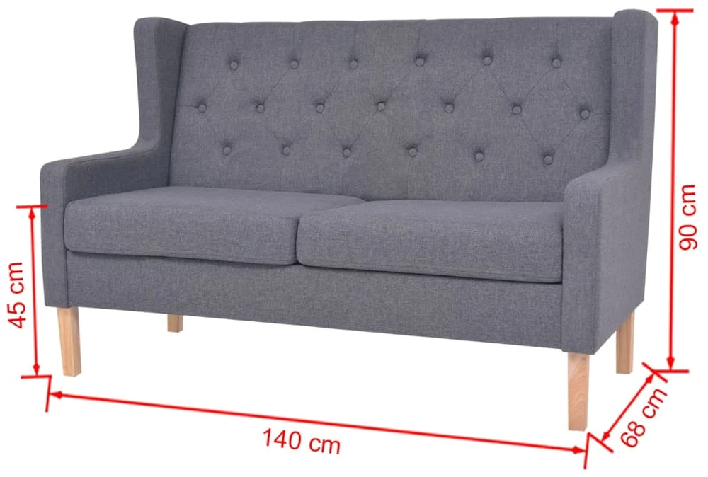 Fotelis Dvivietė sofa, audinys, pilka