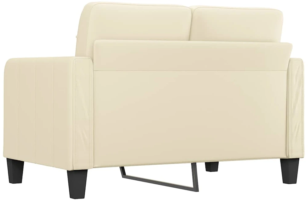 Fotelis Dvivietė sofa, kreminės spalvos, 120cm, dirbtinė oda