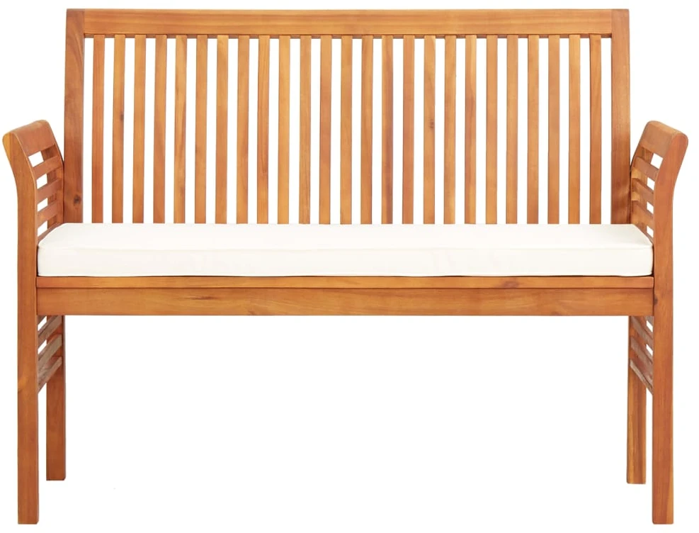 Dvivietis sodo suoliukas su čiužinuku, 120cm, akacijos masyvas