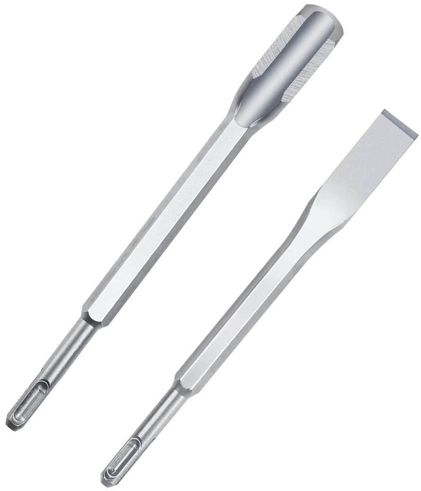 Dxling sds plus kaltų rinkinys 2 vnt. 23 cm griovelio kaltas ir 22 cm plytelių kaltas universalus plytelėms, betonui, akmeniui, mūrui