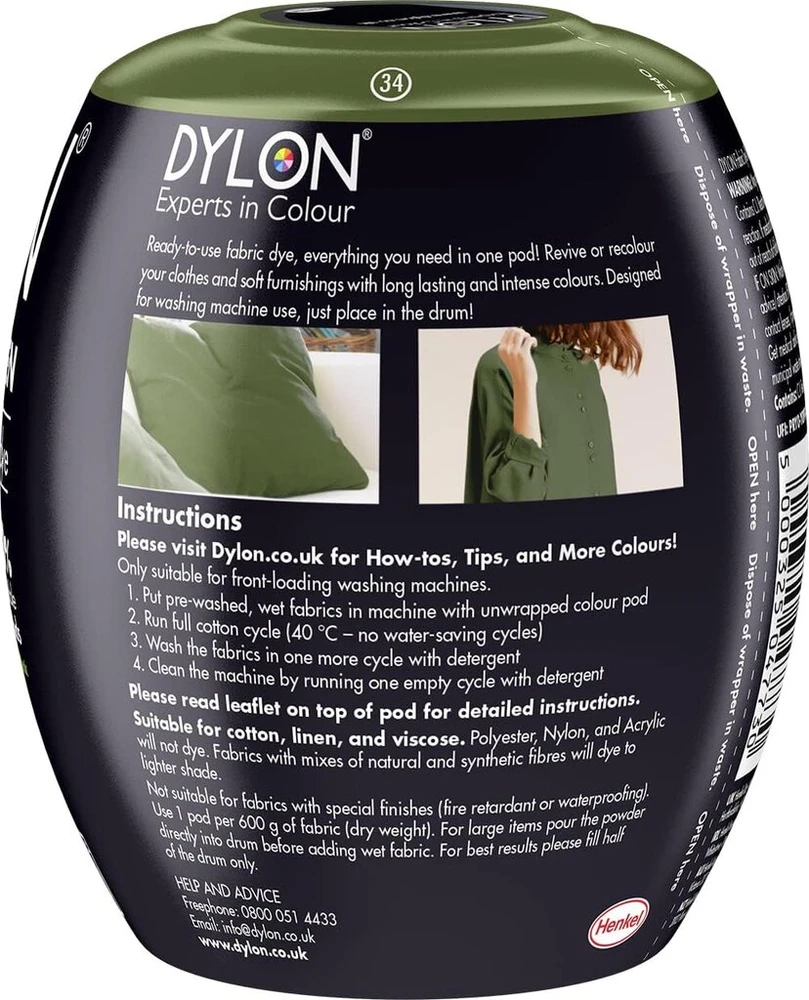 Dylon skalbimo mašinos dažų kapsulė