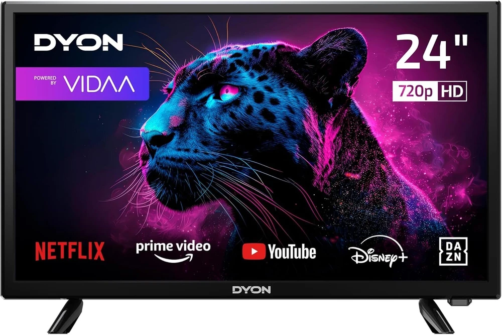 Dyon Movie Smart 24 Vx televizorius, 24 colių (60 cm), Hd Smart Tv, Hd Triple Imtuvas (dvb-c/-s2/-t2), App Store, Prime Video, Netflix, Youtube, Dazn, Disney+ (2023 modelis)