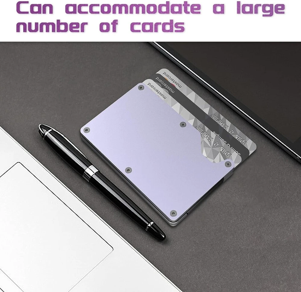 E-ink Air piniginė, piniginė su E Ink pritaikomu tekstu/pasidaryk pats paveikslėliu, personalizuota piniginė, Rfid blokuojantis kreditinių kortelių dėklas, minimalistinė priekinė kišenė, kreditinių kortelių dėklas, dovana vyrams/moterims (juoda), A02