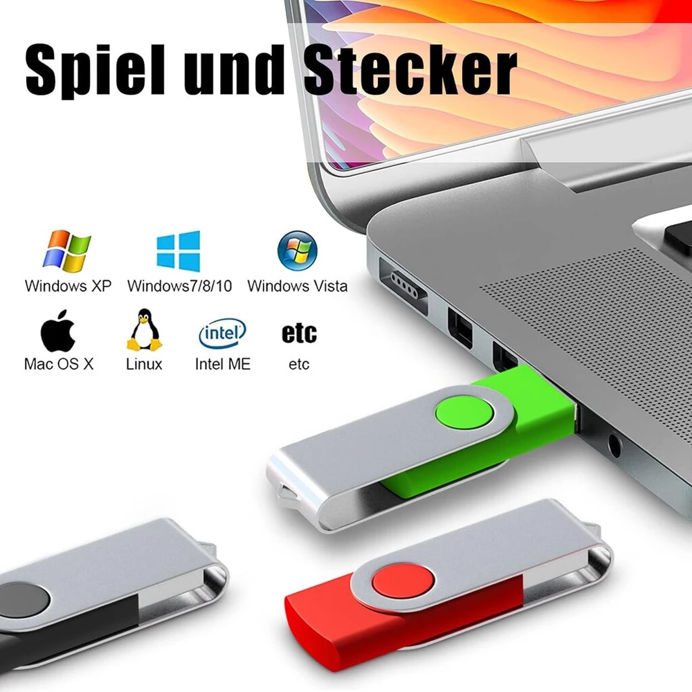 Eastbull Usb atmintinė 10 vnt., 32 Gb, sulankstoma, įvairių spalvų