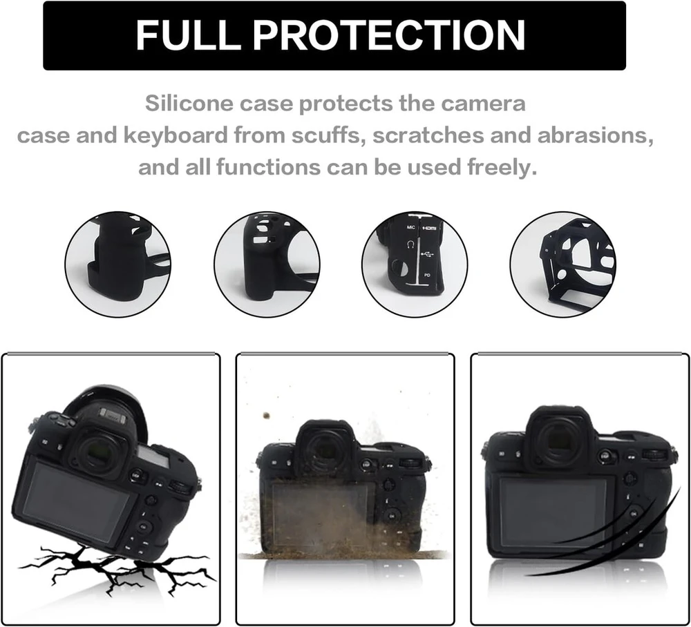 Easy Hood Z8 dėklas Nikon Z8, minkštas silikonas, juodas