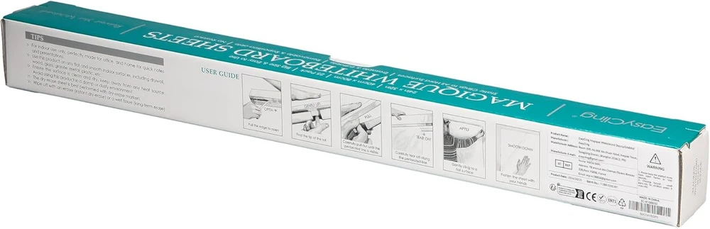 Easycling® Magique lenta, lipni, elektrostatinė plėvelė su 25 lapais ir 1 lenta žymekliu, nuvaloma ir perrašoma, tinkama visiems lygiems paviršiams, 60 x 80 cm (su tinkleliu)