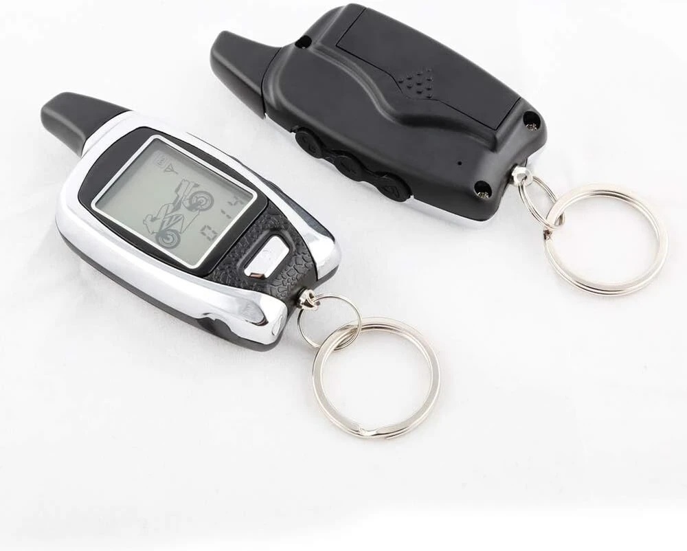 Easyguard Em209 2 krypčių motociklo signalizacija su nuotoliniu variklio užvedimu, mikrobangų jutikliu, spalvotu Lcd пейджерио ekranu, smūgio jutikliu, artumo jutikliu, universalus variantas Dc12v