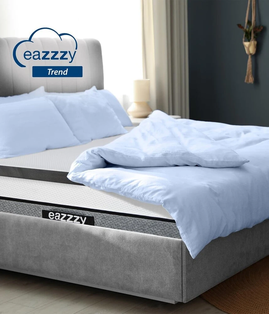 Čiužinys Eazzzy Topper Trend, 5 cm aukščio, antčiužinis, laidus orui, memory foam, tinkamas alergiškiems žmonėms, antčiužinis su nuimamu užvalkalu, 180 x 200 x 5 cm