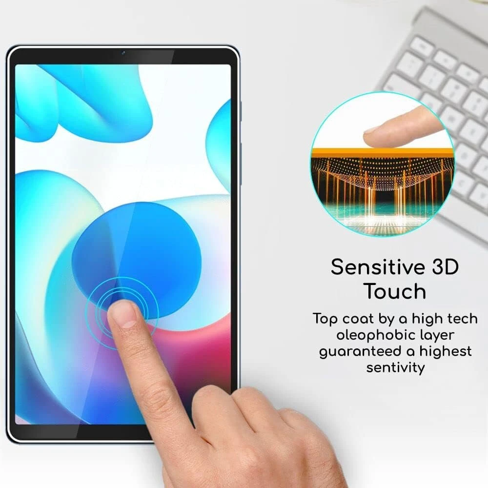 Ebeststar - (2 vienetai) grūdinto stiklo apsauga, skirta realme pad mini 8.7 (2022), 3d ekrano apsauga, 9h grūdintas stiklas, užapvalintas, be burbuliukų