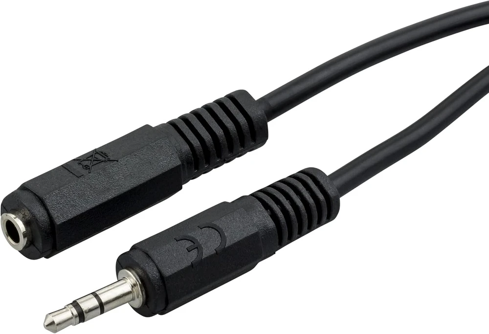 Ecabo 10023 stereo audio lizdo ilgiklis 3.5 mm kištukas į 3.5 mm lizdą - aux kabelis - ilgiklis - automobilių radijo imtuvams, mp3 grotuvams, imtuvams, kompiuteriams, nešiojamiesiems kompiuteriams, 3.00 m, juodas