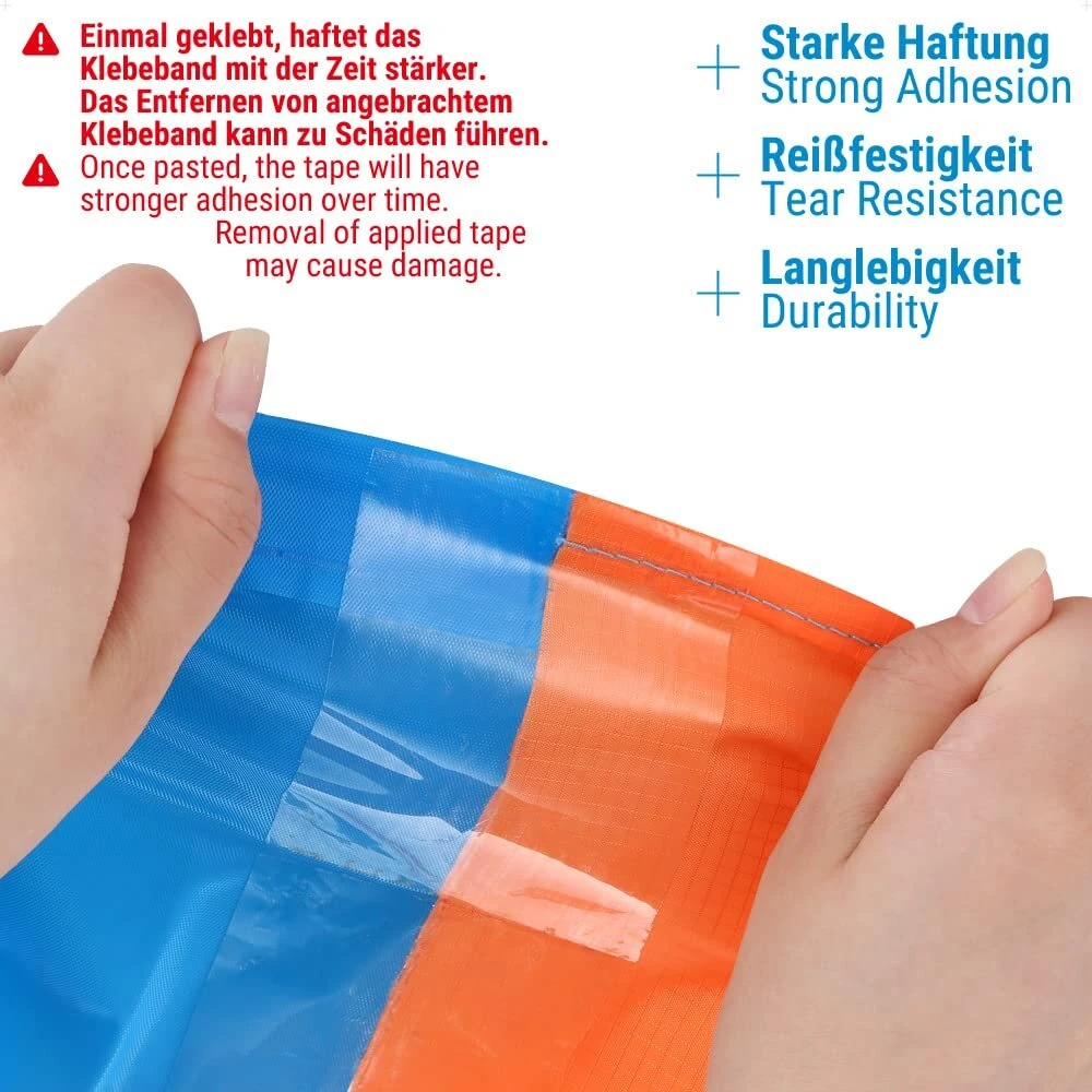 Ecooe palapinės juosta 3 m x 8 cm palapinės lipnios juostos remonto juosta skaidri vandeniui atspari profesionali, tinkama pvc danga dengtoms palapinėms tentams pavėsinėms