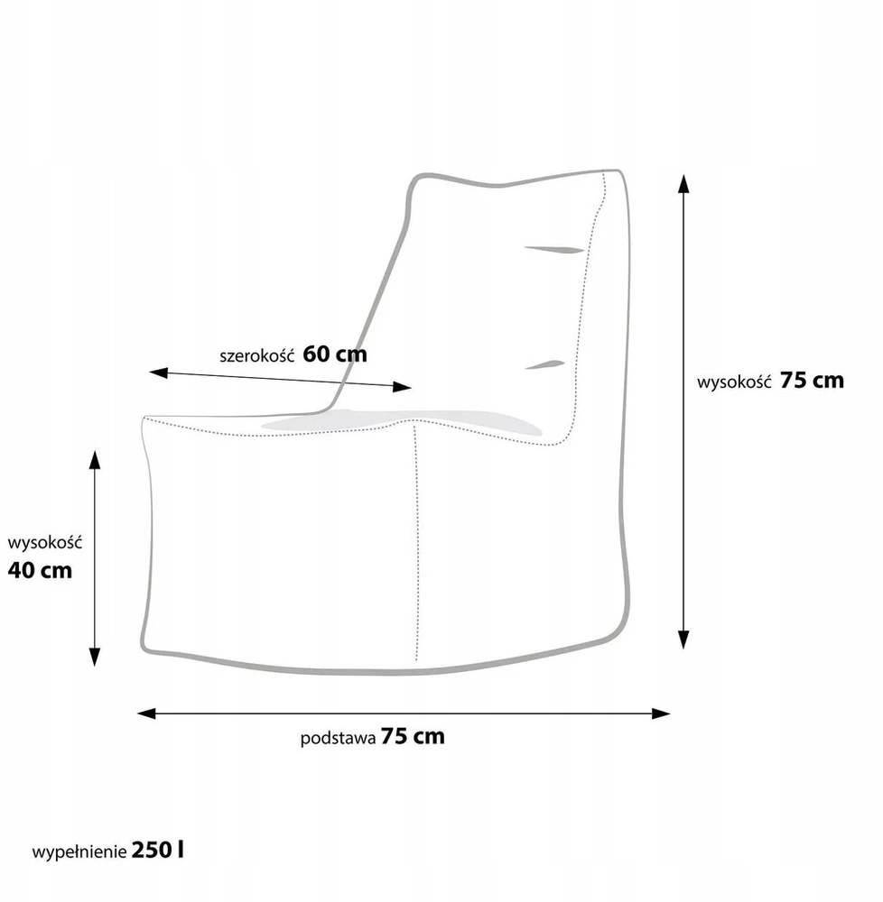 Ecopuf Sodo kėdė pufas solid outdoor 60x75 cm waterproof bag for garden m7