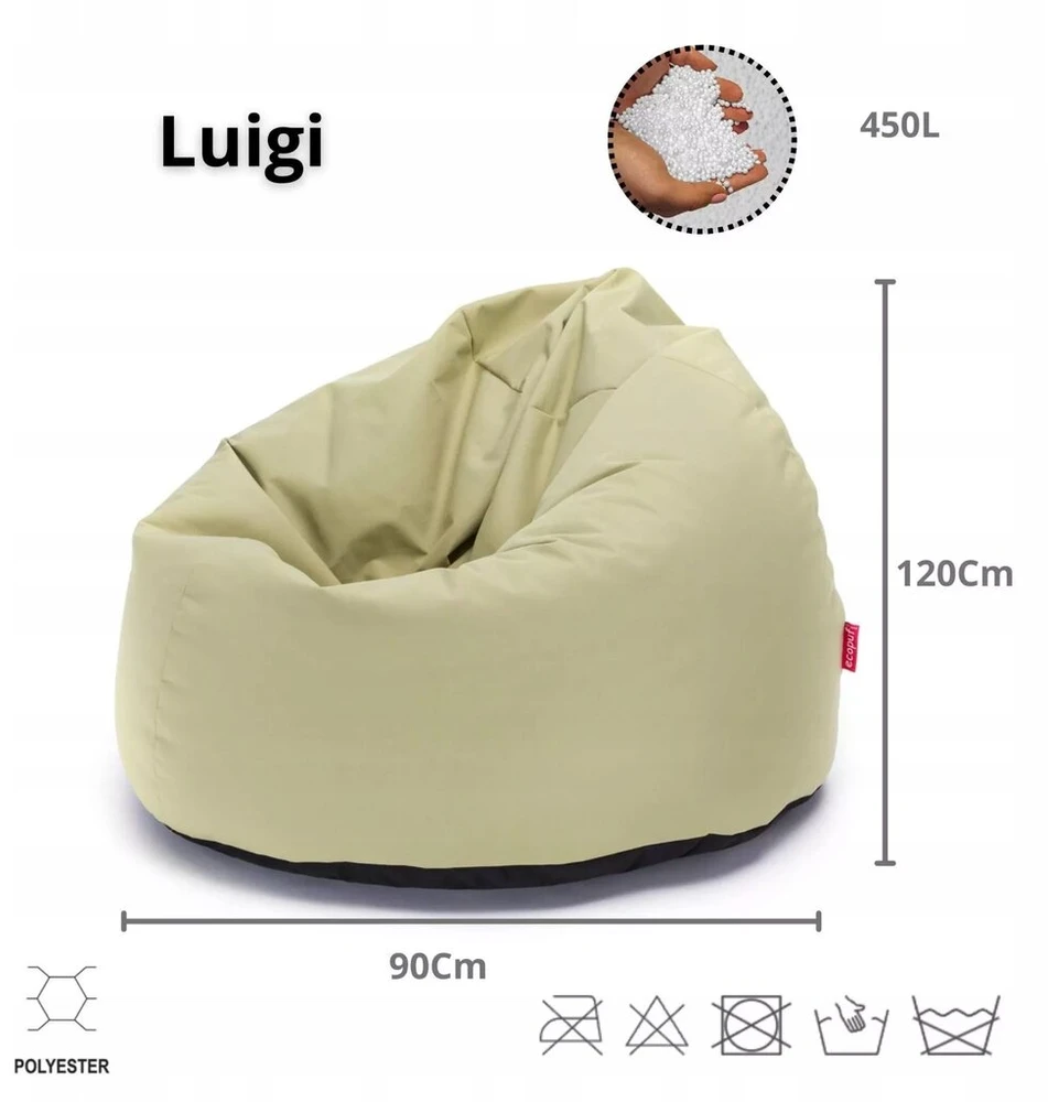 Ecopuf sodo pufas-krepšys luigi outdoor m13 90x120cm neperšlampamas terasai balkonui