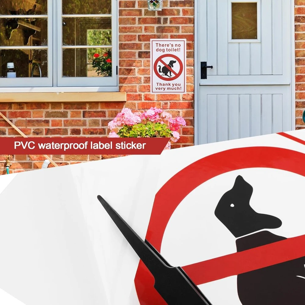 Ecsing 5 vnt. pakuotė, lipdukai su užrašu "there No Dog" anglų kalba, skirti tualetui, 250 x 150 mm, Pvc lipdukai, skirti naudoti lauko tualetuose, tinkami naudoti viduje ir lauke, vandeniui atsparūs lipdukai