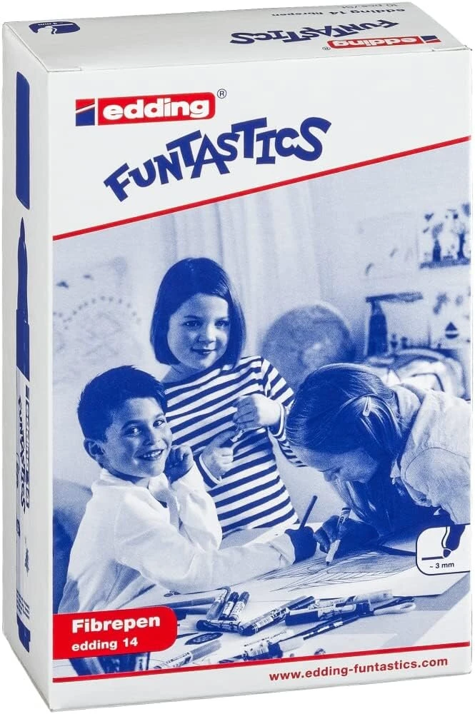 Edding 14 funtastics pluošto flomasteris - raudonas (10 vnt. dėžutė)