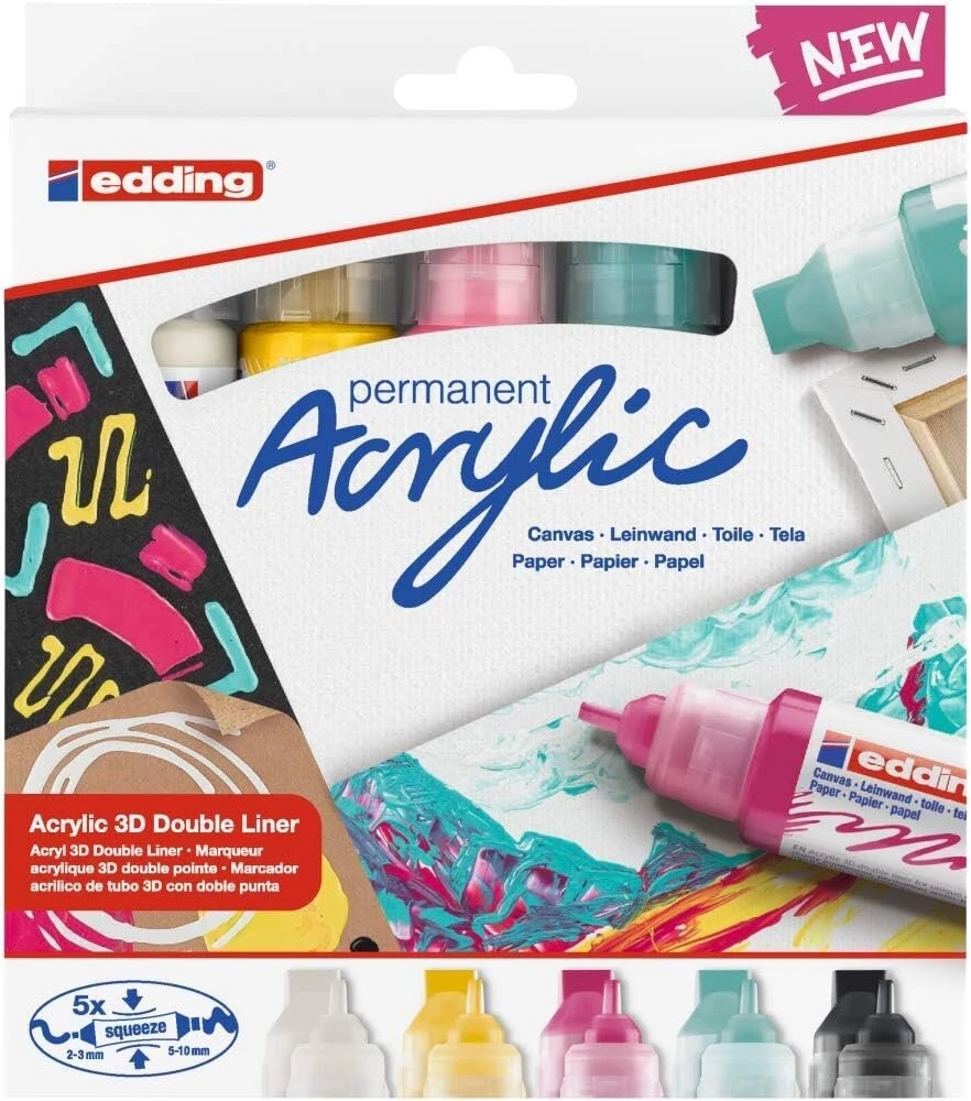 Edding 5400 akriliniai 3d dvigubi dažai