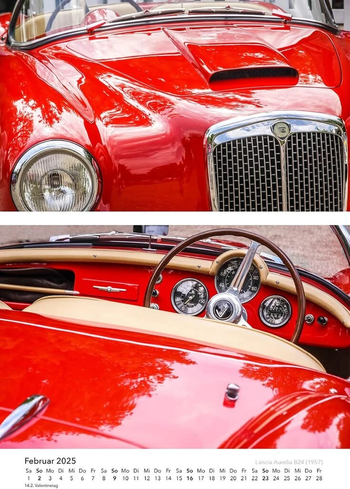 Edition Seidel Premium kalendorius Classic Vintage Car 2025 formatas Din A3 sieninis kalendorius automobilis Classic Sports Car Cabriolet Hobby Christian Müringer