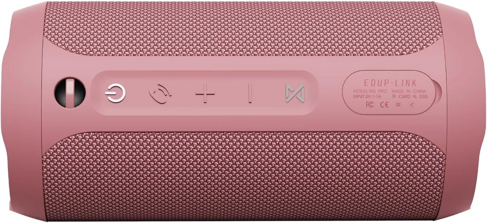 Kompiuterio kolonėlės Eduplink Nešiojama Bluetooth kolonėlė, atspari vandeniui Ipx7, belaidė kolonėlė (rožinė)