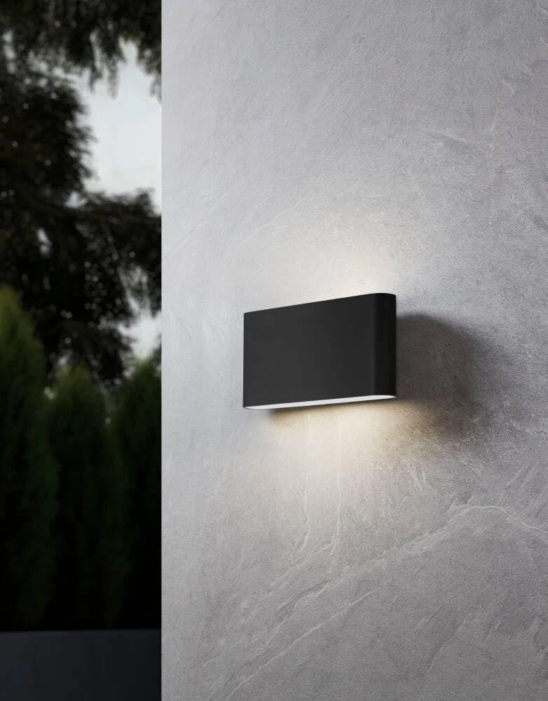 Eglo led lauko šviestuvas grutti, sieninis lauko šviestuvas su apšvietimu aukštyn ir žemyn, aliumininis sieninis lauko apšvietimas antracito spalvos, lauko lempa šiltai balta-šaltai balta, ip65, 17,5 cm