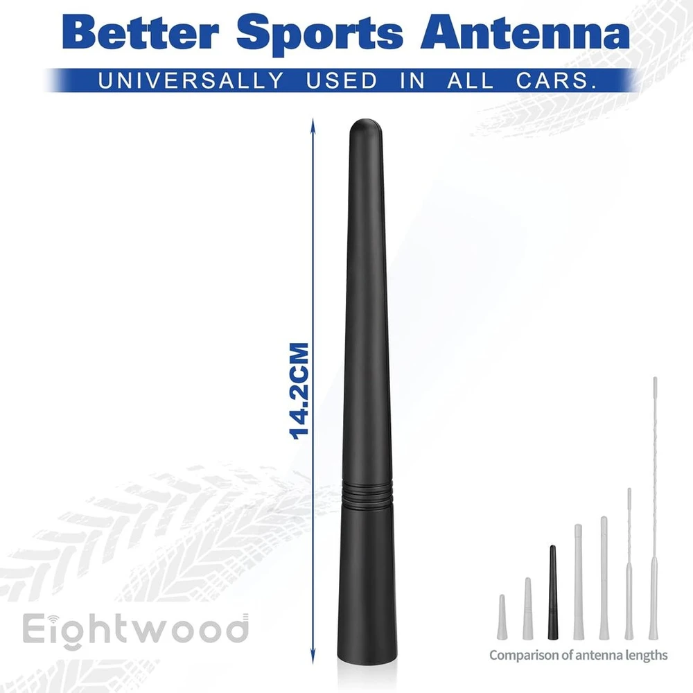 Eightwood automobilinė fm dab antena 14.2 cm universali stogo antena automobilio radijo antena trumpa su stipria fm/am/dab priėmimo funkcija