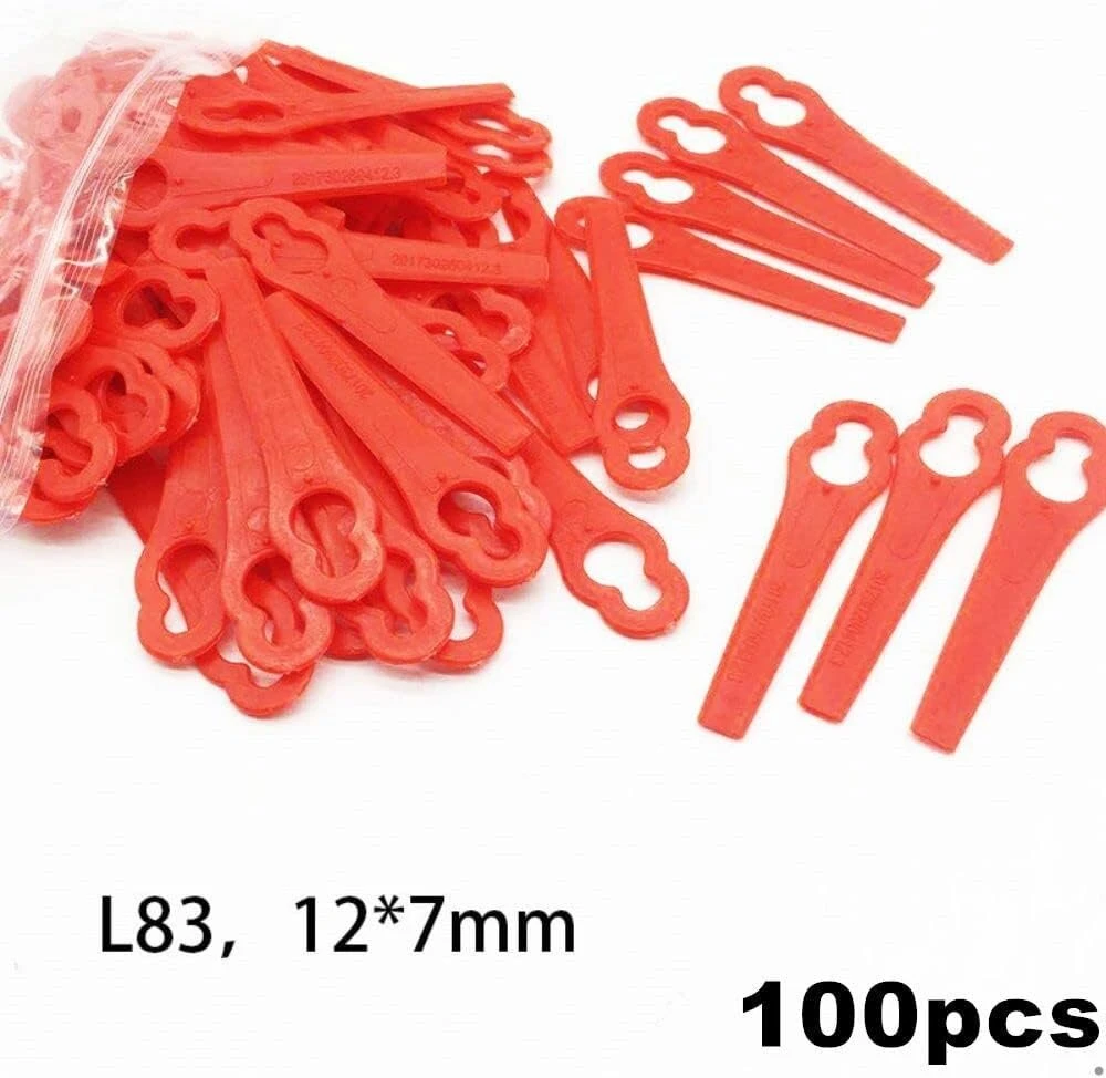 Einhell Atsarginis žolės trimerio peiliukas, 100 vnt. žolės trimerio atsarginių dalių pakuotė, plastikiniai atsarginiai peiliukai, žolės trimerio priedai, žolės trimerio plastikiniai peiliukai, atsarginių peiliukų rinkinys, plastikinis pakaitalas