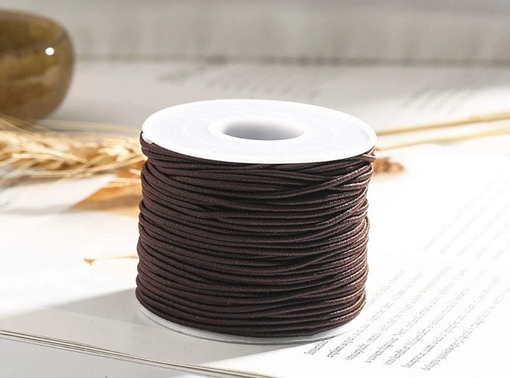 Elastingas siūlas papuošalams, 0.8mm, 100m, kavos spalvos