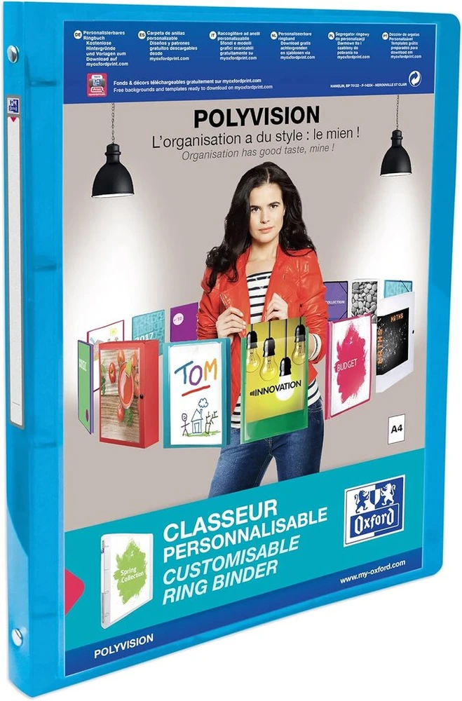 Elba Polyvision 100202273 959034-20 personalizuojamų aplankų rinkinys, 12 vnt., įvairių spalvų / skaidrūs