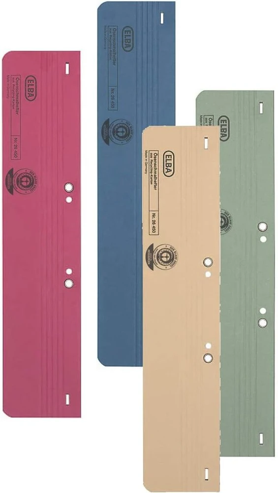 Elba segtuvas su skylutėmis, skirtas din a4 ir folio formatams, perdirbtas kartonas, raudonas, 25 vnt.