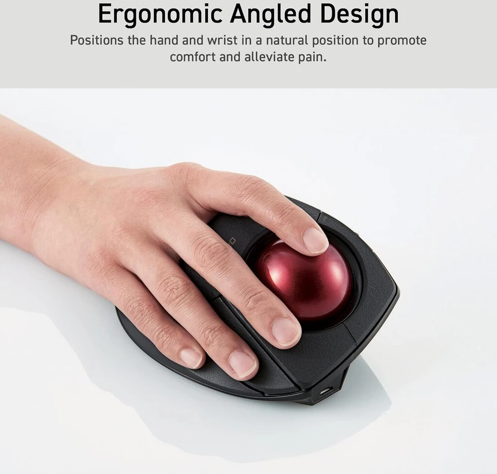 Kilimėlis Elecom Trackball pelė M-dpt1mrxbk, laidinė, belaidė ir Bluetooth, skirta žaidimams, didelio našumo rubininis rutuliukas, pažangus reagavimas, 8 programuojami mygtukai, sklandus slinkimas, ypač didelė, Deft Pro, juoda