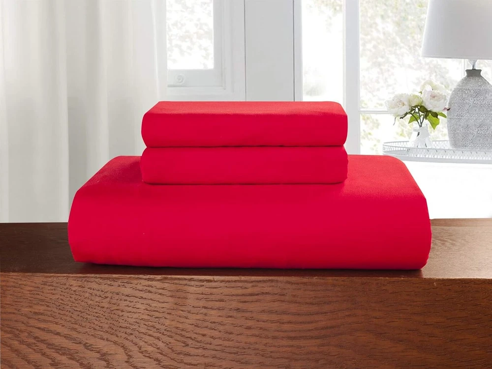 Patalynės komplektas Elegant Comfort 1500 gijų skaičiaus egiptietiškos kokybės raukšlėms ir blukimui atsparus 3 dalių antklodės užvalkalų komplektas, full/queen, raudonas