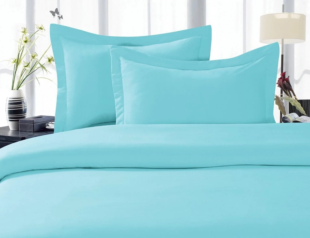 Patalynės komplektas Elegant Comfort 1500 siūlų skaičiaus egiptietiškos kokybės 3 dalių raukšlėms ir blukimui atsparus prabangus antklodžių užvalkalų komplektas, Full/queen, Aqua