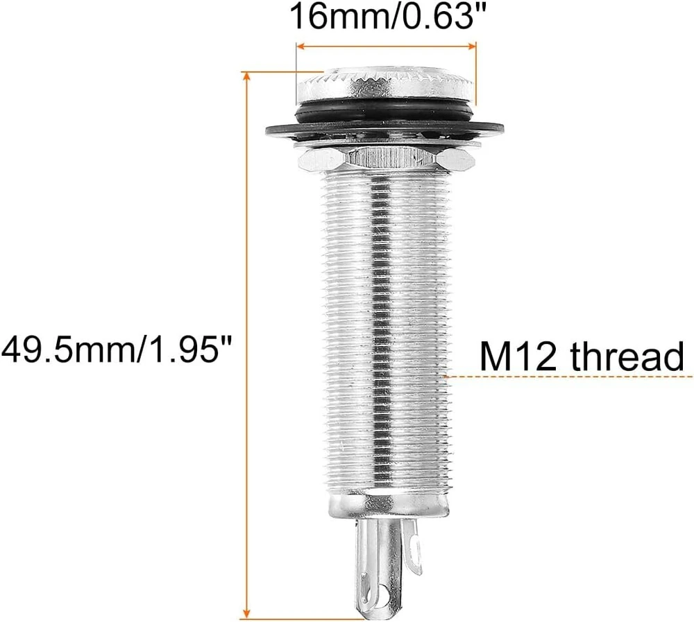 Elektrinės gitaros ir bosų lizdas 6.35 mm stereo mono