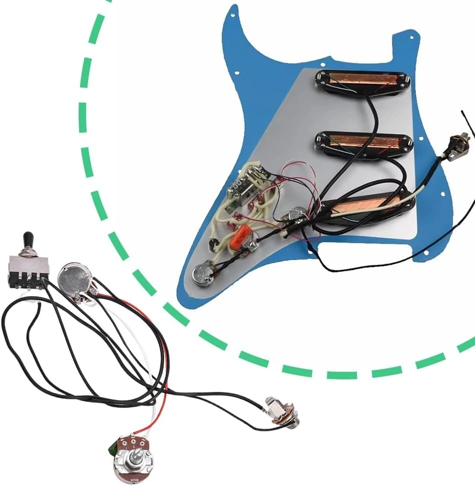 Elektrinės gitaros laidų komplektas su 3 padėčių jungikliu