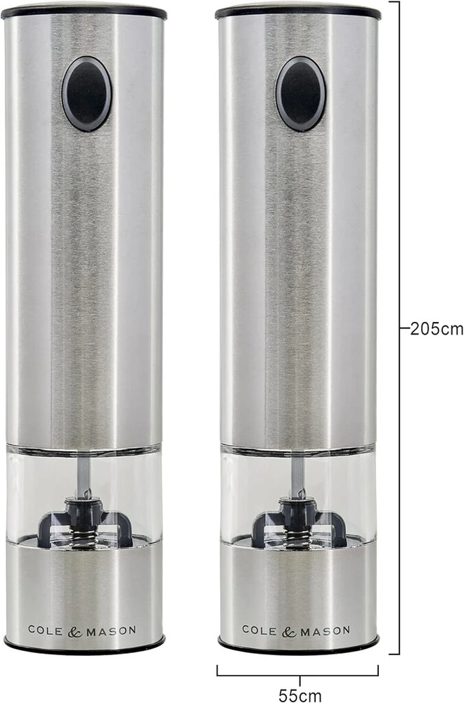 Elektrinis druskos ir pipirų malūnėlis Cole & Mason 21 cm