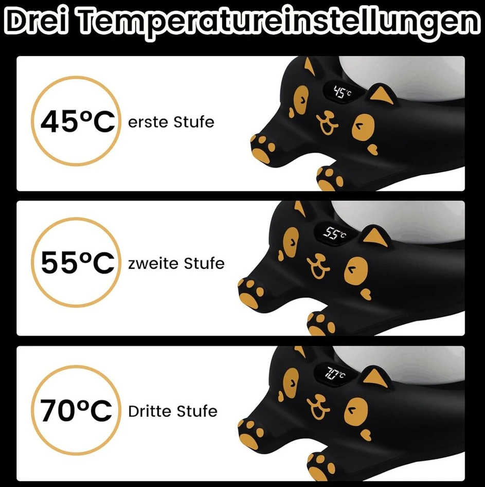 Elektrinis puodelio šildytuvas su 3 temperatūros nustatymais, automatinis išjungimas