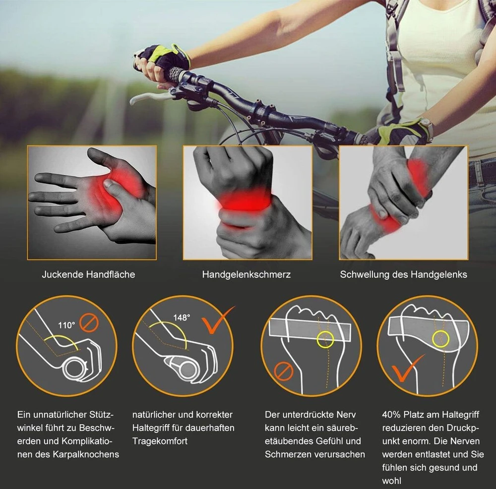 Elosis dviračio rankenos, guminės ergonomiškos dviračio vairo rankenos, neslystančios vairo rankenos 22 mm, skirtos Mtb Bmx dviračių sulankstomiems miesto dviračiams, paspirtuko rankenos