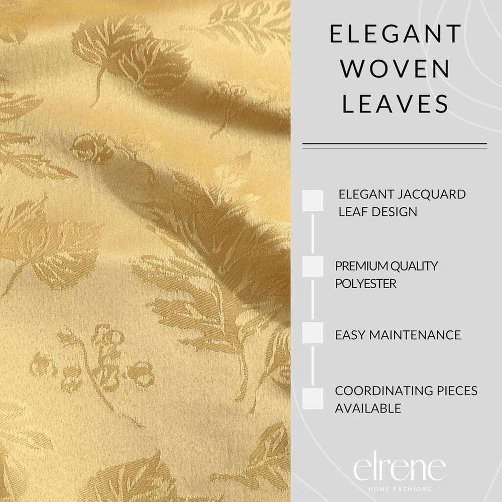 Elrene Home Fashions elegantiška austų lapų žakardo damasto staltiesė