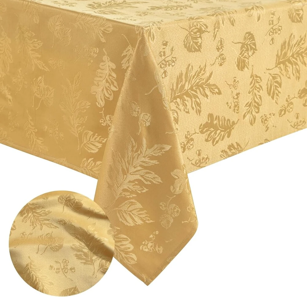 Elrene Home Fashions elegantiška austų lapų žakardo damasto staltiesė