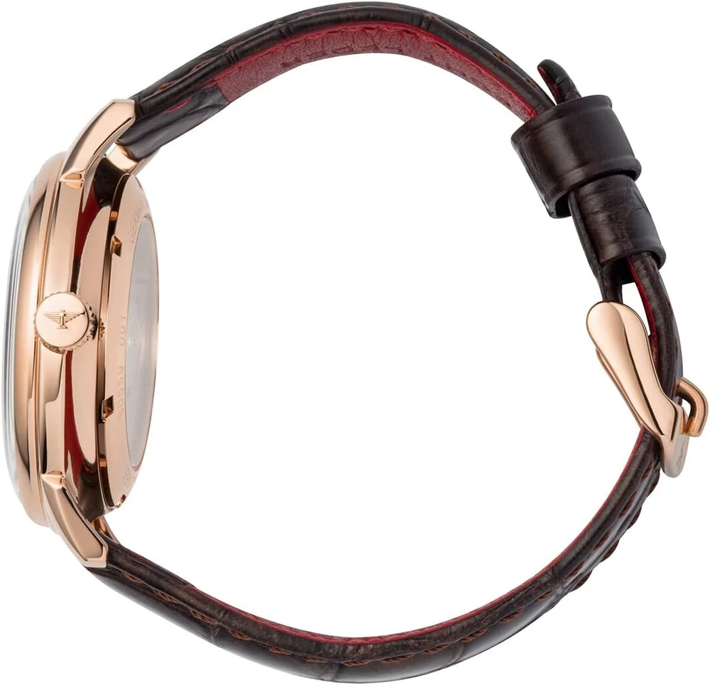 Elysee vyriškas laikrodis Vintage Master Automatic 40 5 Atm datos rodymas 80559, 80560, 80595, 80562, 80558, 80596, rožinis auksas, dirželis