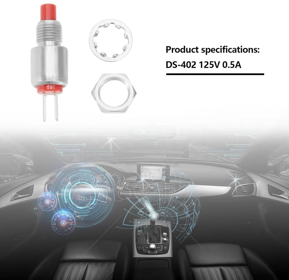 Emagtech mikrominiatiūrinis Ds-402 mini mygtukinis jungiklis 2 kontaktų momentinis be fiksavimo Off (on) Spst 125v 1a 5mm raudonas, 5 vnt.