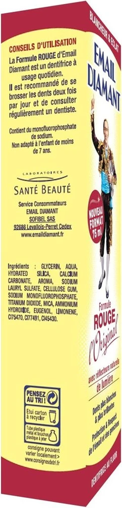 Email Diamant Dentifrice Formule Rouge dantų pasta, 75 ml