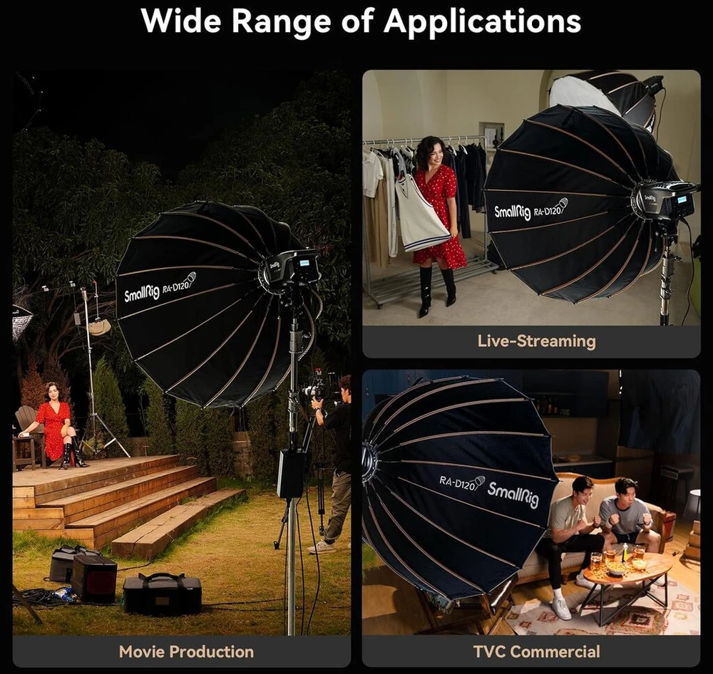 Emart Smallrig 120 cm Parabolic Softbox su Bowens tvirtinimu