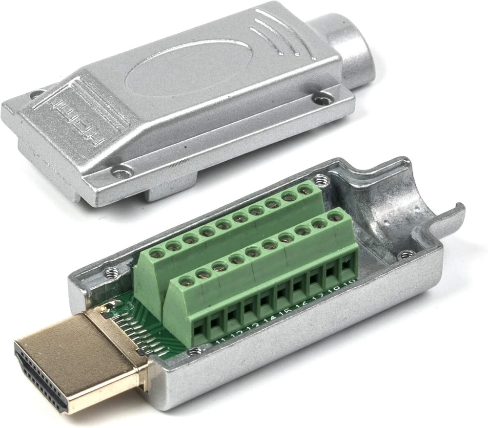 Emelec Víascom Ch001 Hdmi Male 2.0 paauksuoti kontaktai, tvirtinimas varžtais, metalo spalvos