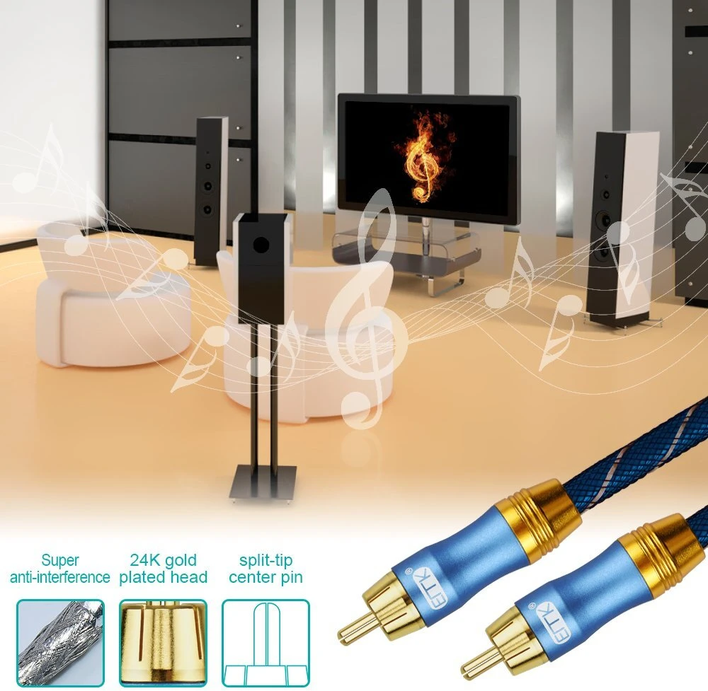 Emk Rca Subwoofer Kabelis, 24k Paauksuotas, 1m