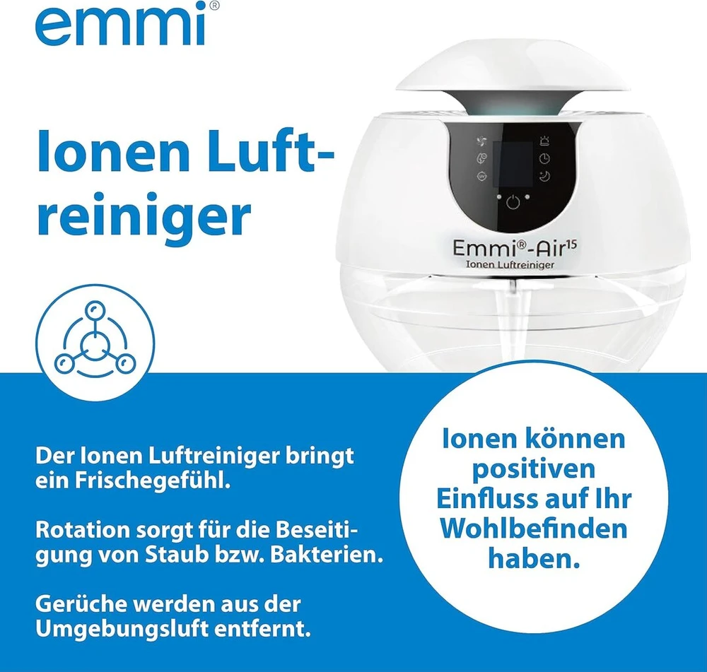 Emmi Air Jonizatorius: Oro Valytuvas Iki 35 m²