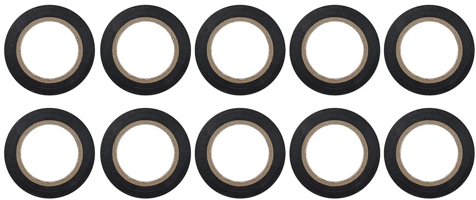 Emos pvc izoliacinė juosta, juoda, 10 vnt., 19 mm x 10 m, 0,13 mm juostos storis, lipni, didelis atsparumas tempimui ir naudojimo temperatūros diapazonas, atspari uv spinduliams, vandeniui atspari jungtis, be