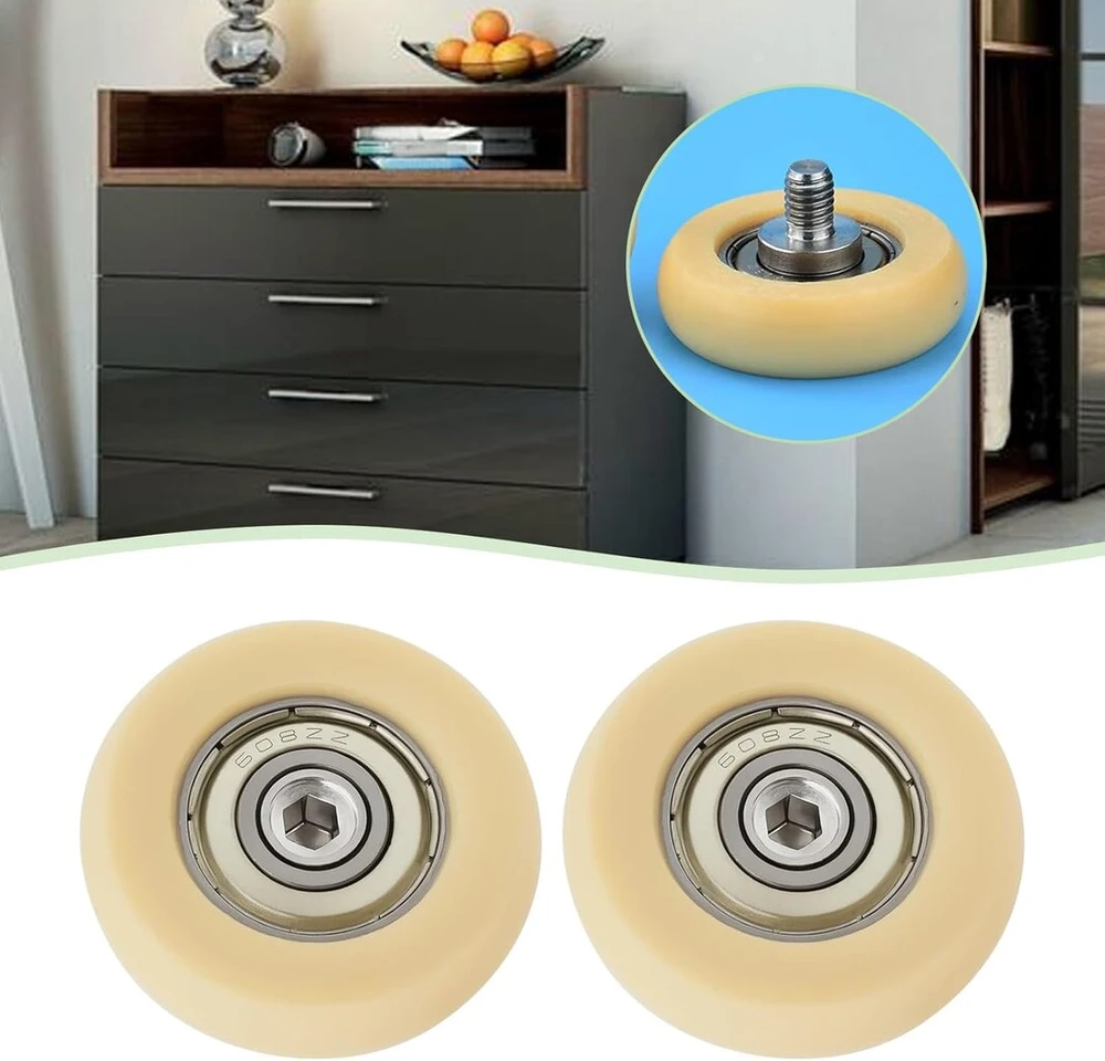Emsea irklavimo treniruoklio sėdynės ratukas nailoninis paspirtuko ratukas su guoliu 6 x 36 x 10 mm pom stalčiaus slydimo ritinėlis bėgių ratukas su m6 sriegiu, 2 vnt.