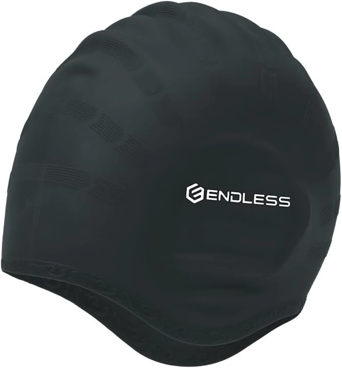 Endless El1023 patogi silikoninė plaukimo kepuraitė su ergonomiškomis ausų kišenėmis, visiškai elastinga vandeniui atspari kepuraitė ilgiems ir trumpiems plaukams su storesniu kraštu, moterims ir vyrams
